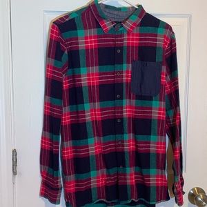Modern amusement plaid flannel NWOT